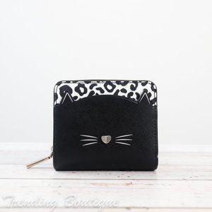 NWT Kate Spade New York Meow Cat Small Zip Around Wallet